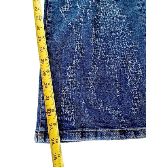 Nova Men's Blue Jeans Sz 42 Switch Up The Flow Stacked Slim Fade Detail Distress - Picture 13 of 16